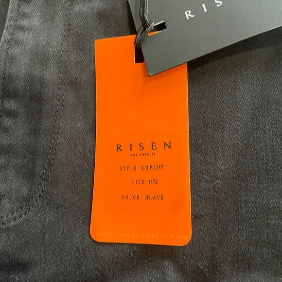 NWT Risen Los Angeles Black Relaxed Distressed Denim Jeans Women Size 15/32 Y2K - Picture 7 of 16
